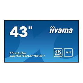 Image of iiyama ProLite LE4340UHS-B1 109 cm (43") Klasse (108 cm (42.5") sichtbar) LCD-Display mit LED-Hintergrundbeleuchtung - 4K