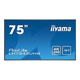 Image of iiyama ProLite LH7542UHS-B3 190 cm (75") Klasse (189 cm (74.5") sichtbar) LCD-Display mit LED-Hintergrundbeleuchtung - 4K