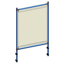 Infektionsschutzrahmen 5940 für fetra Transportgeräte, Stahlrohr/PVC-Folie, brillantblau RAL 5007/glasklar, L 916 x B 49 x H 1410 mm