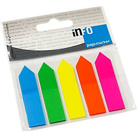INFO Haftstreifen Page Marker, 12 mm x 50 mm, 5 x 25 Blatt, Pfeil