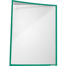 Information pocket, magnetic, PET film, A4 portrait/landscape, green, 5 pieces