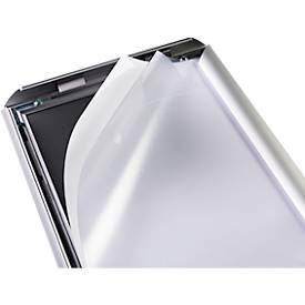 Infoständer Durable, mit DIN A3 Klapprahmen, Hoch- & Querformat, höhenverstellbar, Aluminium & Polystyrol, silber