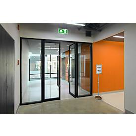 Infoständer Durable, mit DIN A4 Klapprahmen, Hoch- & Querformat, höhenverstellbar, Aluminium & Polystyrol, silber