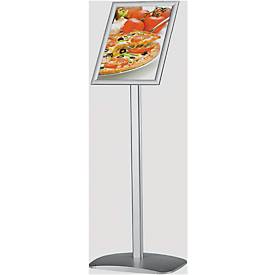 Infoständer, Format A4, Hoch- & Querformat, standfest, B 420 x T 300 x H 1000/964 mm, inkl. Antireflex-Schutzfolie & A4-Wechselrahmen, Aluminium
