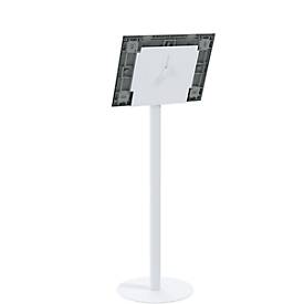 Infoständer Paperflow, DIN A3, Hoch- & Querformat, Griffmulde, desinfektionsmittelbeständig, Stahl/Polystyrol, weiß