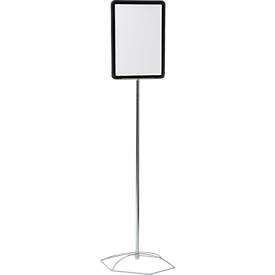 Infoständer, Stahlrohr verchromt, PVC-Rahmen, versch. DIN Formate