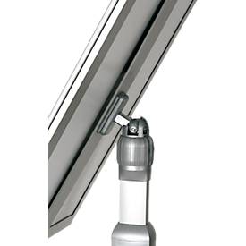 Infoständer Update Display, DIN A3, höhenverstellbar, neigbar, 25 mm Klapprahmen, Aluminium, silber