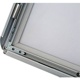 Infoständer Update Display, DIN A4, höhenverstellbar, neigbar, 25 mm Klapprahmen, Aluminium, silber