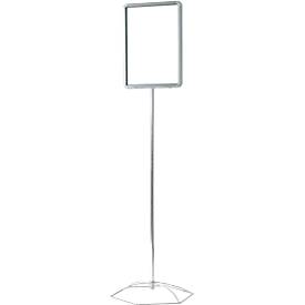 Infoständer, Stahlrohr verchromt, PVC-Rahmen, versch. DIN Formate