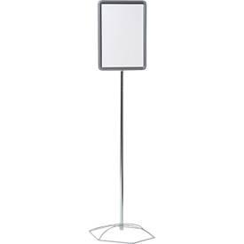 Infoständer, Stahlrohr verchromt, PVC-Rahmen, versch. DIN Formate