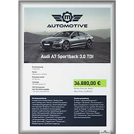 Infotasche Durable, A4, Hoch-& Querformat, Einschubhilfe, statisch haftend, transparent/anthrazitgrau, 5 Stück