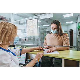 Infotasche Durable, A4, Hoch-& Querformat, Einschubhilfe, statisch haftend, transparent/anthrazitgrau, 5 Stück