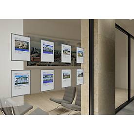 Infotasche Durable, A4, Hoch-& Querformat, Einschubhilfe, statisch haftend, transparent/anthrazitgrau, 5 Stück