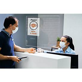 Infotasche Durable, A4, Hoch-& Querformat, Einschubhilfe, statisch haftend, transparent/anthrazitgrau, 5 Stück