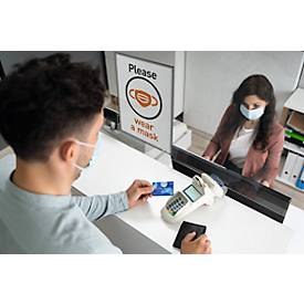 Infotasche Durable, A4, Hoch-& Querformat, Einschubhilfe, statisch haftend, transparent/anthrazitgrau, 5 Stück