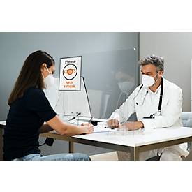 Infotasche Durable, A4, Hoch-& Querformat, Einschubhilfe, statisch haftend, transparent/anthrazitgrau, 5 Stück