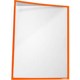 Infotasche, magnetisch, PET-Folie, A4 hoch/quer, orange, 5 Stück