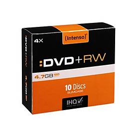 Intenso - 10 x DVD+RW - 4.7 GB (120 Min.) 4x - Slim Jewel Case