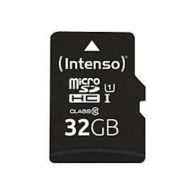 Intenso - Flash-Speicherkarte (SD-Adapter inbegriffen) - 32 GB - UHS-I U1 / Class10 - microSDHC UHS-I