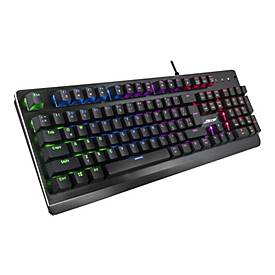 Inter-Tech Nitrox NK-2000ME - Tastatur - Hintergrundbeleuchtung - USB - QWERTY - Polished Aluminum