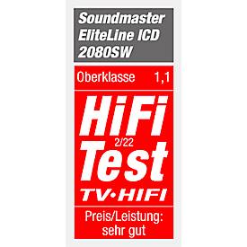 Internetradio Soundmaster ICD2080SW EliteLine, DAB+/UKW, CD/USB, 40 Festsenderspeicher, App-Steuerung, Bluetooth/WLAN/USB/AUX-IN, B 390 x T 230 x H 118 mm, schwarz