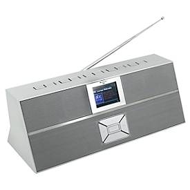 Internetradio Soundmaster® IR3300SI, DAB+/UKW, 10 Festsenderspeicher, 2 x 10 W, Bluetooth/WLAN/USB, steuerbar über Amazon Alexa, Fernbedienung, silber