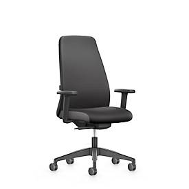 Interstuhl Bürostuhl EV156, mit Armlehnen, Autolift-Synchronmechanik, Muldensitz, Polsterrücken mit Lordosenstütze, graphit/schwarz