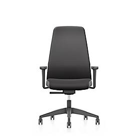 Interstuhl Bürostuhl EV156, mit Armlehnen, Autolift-Synchronmechanik, Muldensitz, Polsterrücken mit Lordosenstütze, graphit/schwarz