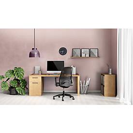 Interstuhl Bürostuhl EVERYis EV25R, mit Armlehnen, Auto-Synchronmechanik, Flachsitz, Netzrücken, schwarz