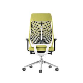 Interstuhl Bürostuhl JOYCE is3, Synchronmechanik, Armlehnen, FlexGrid-Lordosenstütze, Netzrücken, Flachsitz, hellgrau/maigrün