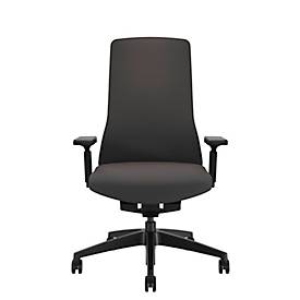 Interstuhl Bürostuhl PURE PU31S, mit Armlehnen, Smart Spring Technologie, Flachsitz, atmungsaktiver Stricknetzrücken, schwarz
