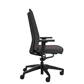 Interstuhl Bürostuhl PURE PU31S, mit Armlehnen, Smart Spring Technologie, Flachsitz, atmungsaktiver Stricknetzrücken, schwarz