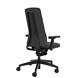 Interstuhl Bürostuhl PURE PU31S, mit Armlehnen, Smart Spring Technologie, Flachsitz, atmungsaktiver Stricknetzrücken, schwarz