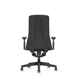 Interstuhl Bürostuhl PUREis3, verstellbare Armlehnen, 3D-Auto-Synchronmechanik, Muldensitz, Polster-Netzrücken, schwarz/schwarz