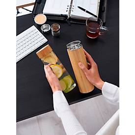 Isolierkanne Bambus - 480ml, herausnehmbares Teesieb