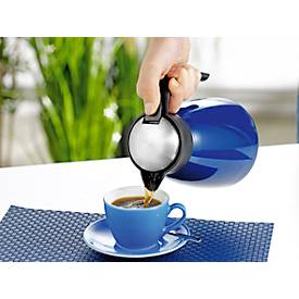 Isolierkanne GLACE, doppelwandig, 1 l Fassungsvermögen, Edelstahl lackiert, blau