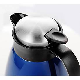 Isolierkanne GLACE, doppelwandig, 1 l Fassungsvermögen, Edelstahl lackiert, blau