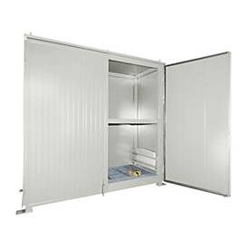 Isolierter Regalcontainer BAUER CEH 29-2 IBC, Stahl, Doppelflügeltor, B 3220 x T 1500 x H 3510 mm, weiß
