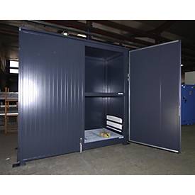 Isolierter Regalcontainer BAUER CEH 29-2, Stahl, Doppelflügeltor, B 3220 x T 1500 x H 3030 mm, grau
