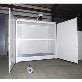 Isolierter Regalcontainer BAUER CEH 36-2, Stahl, Doppelflügeltor, B 3850 x T 1500 x H 3550 mm, weiß