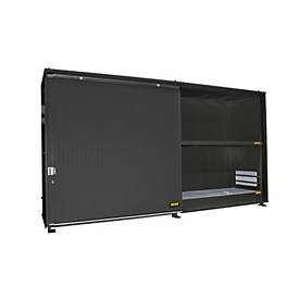 Isolierter Regalcontainer BAUER CEH 59-2 IBC, Stahl, Schiebetor, B 6440 x T 1550 x H 3510 mm, grau