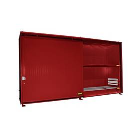 Isolierter Regalcontainer BAUER CEH 59-2 IBC, Stahl, Schiebetor, B 6440 x T 1550 x H 3510 mm, rot