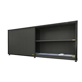 Isolierter Regalcontainer BAUER CEH 81-2, Stahl, Schiebetor, B 8400 x T 1550 x H 3190 mm, grau