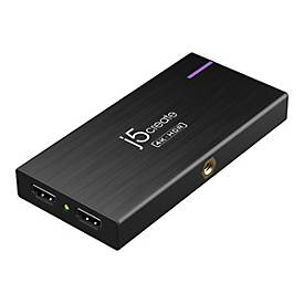 j5create JVA14-N 4K-Game-Aufnahmestation - Schwarz - USB 3.2 Gen 1 (3.1 Gen 1) - 3840 x 2160 Pixel - Leistung - USB - Digitalkamera - Spielekonsole - PC - Aluminium
