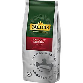Jacobs Banquet Medium Filterkaffee, 1 kg, High Yield, RA-zertifiziert, Intensität 3/5, für Filtermaschinen
