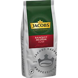 Jacobs Banquet Medium Filterkaffee, 1 kg, High Yield, RA-zertifiziert, Intensität 3/5, für Filtermaschinen
