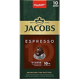 Jacobs Espresso 10 Intenso Kaffeekapseln, Röstkaffee, 10 x 52 g, Nespresso®-kompatibel, gemahlen