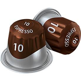 Jacobs Espresso 10 Intenso Kaffeekapseln, Röstkaffee, 10 x 52 g, Nespresso®-kompatibel, gemahlen