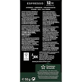 Jacobs Professional Espresso 12 Ristretto Kaffeekapseln, Röstkaffee, 10 x 52 g, Nespresso®-kompatibel, gemahlen