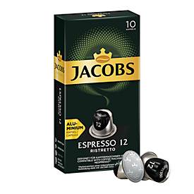 Jacobs Professional Espresso 12 Ristretto Kaffeekapseln, Röstkaffee, 10 x 52 g, Nespresso®-kompatibel, gemahlen